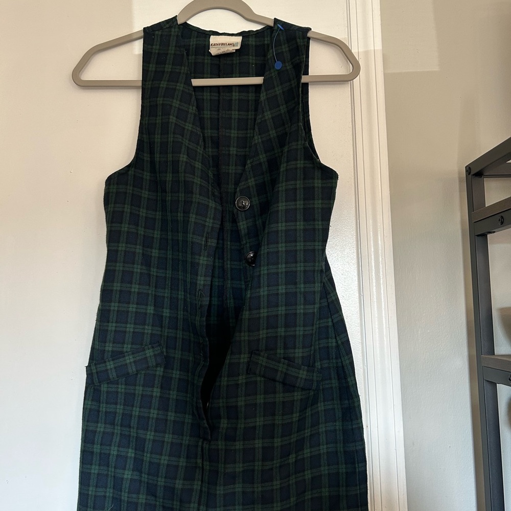 Kathy Ireland Green Plaid Dress